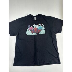 Naruto Anime Short Sleeve Black Graphic Tshirt  Cotton Size XL